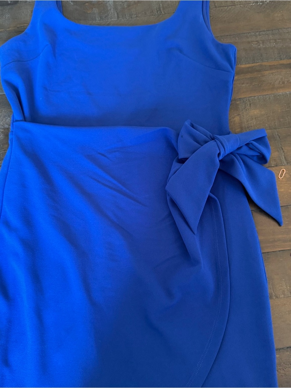 Express Sleeveless wrap Dress in Cobalt Blue with Side Bow Detail